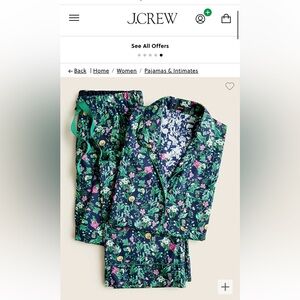J CREW cotton poplin pajama set - winter garden floral